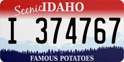 ID license plate I374767