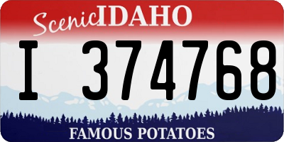 ID license plate I374768