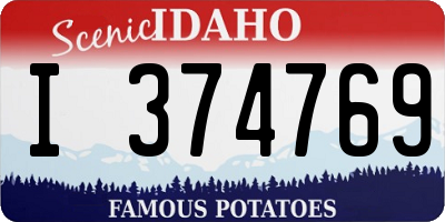 ID license plate I374769