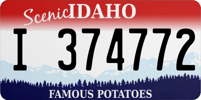 ID license plate I374772