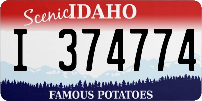 ID license plate I374774