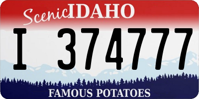 ID license plate I374777