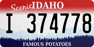 ID license plate I374778
