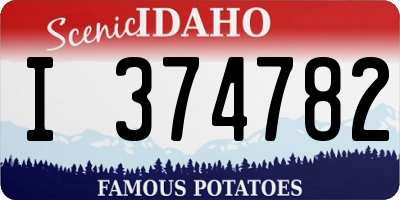 ID license plate I374782