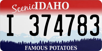 ID license plate I374783