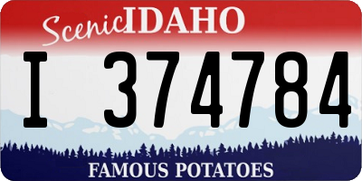 ID license plate I374784