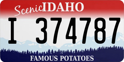ID license plate I374787