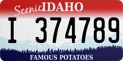 ID license plate I374789