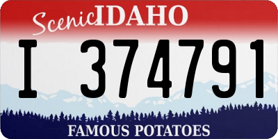 ID license plate I374791