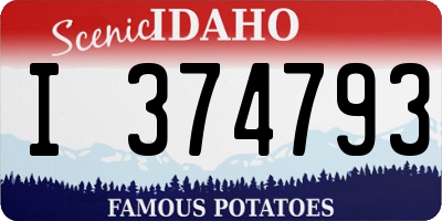 ID license plate I374793