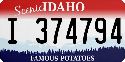 ID license plate I374794