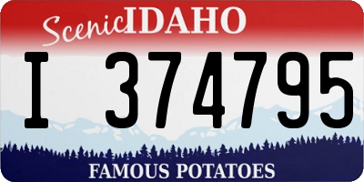 ID license plate I374795