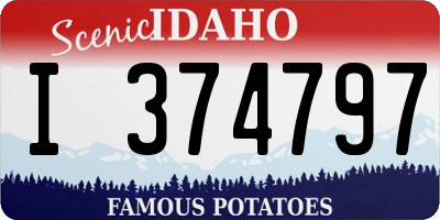 ID license plate I374797