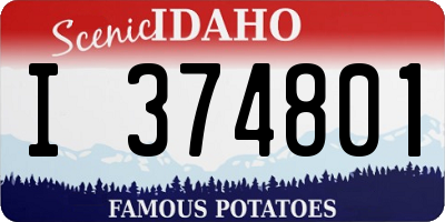 ID license plate I374801