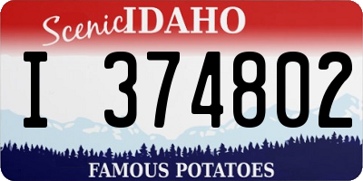 ID license plate I374802