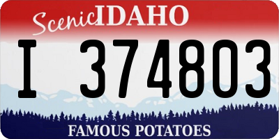 ID license plate I374803