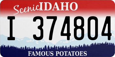 ID license plate I374804