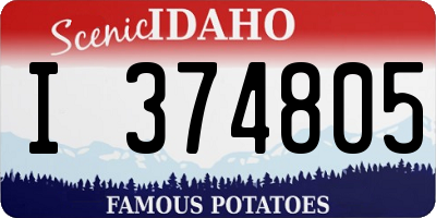 ID license plate I374805
