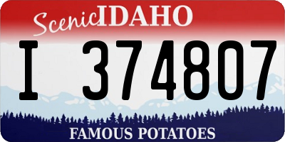 ID license plate I374807