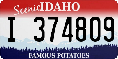 ID license plate I374809