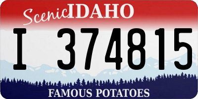 ID license plate I374815