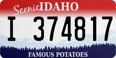ID license plate I374817