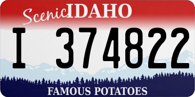 ID license plate I374822
