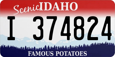 ID license plate I374824