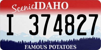 ID license plate I374827