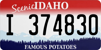 ID license plate I374830