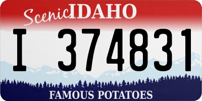 ID license plate I374831