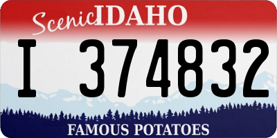 ID license plate I374832