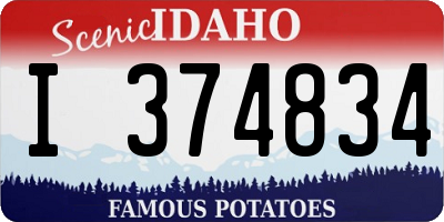 ID license plate I374834