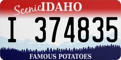 ID license plate I374835