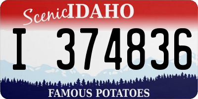 ID license plate I374836