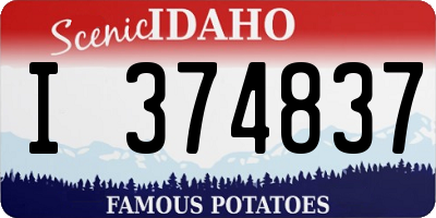 ID license plate I374837