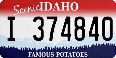 ID license plate I374840