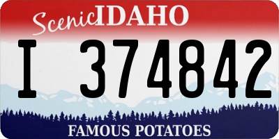 ID license plate I374842