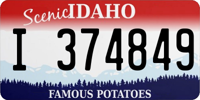ID license plate I374849
