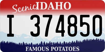 ID license plate I374850