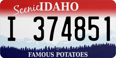 ID license plate I374851