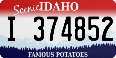 ID license plate I374852