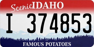 ID license plate I374853