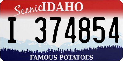 ID license plate I374854