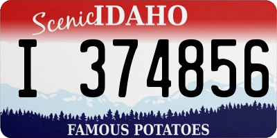 ID license plate I374856