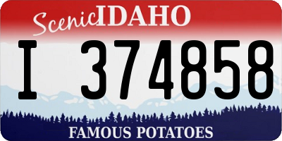 ID license plate I374858