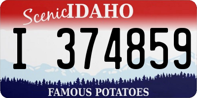 ID license plate I374859