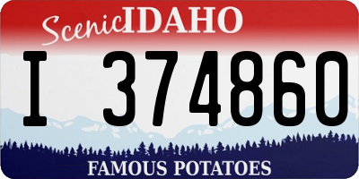 ID license plate I374860