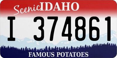 ID license plate I374861