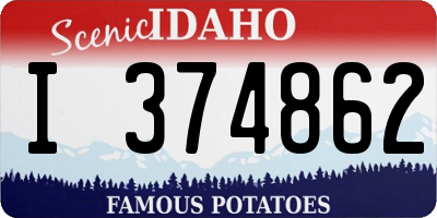 ID license plate I374862